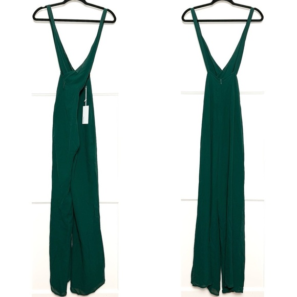NWT REFORMATION Crepe Halter Plunge V-Neck Crisscross Back Wide Leg Jumpsuit 4P - Picture 5 of 10